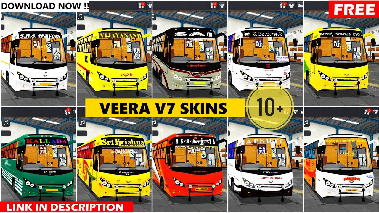 Download Skins For Veera V7 Seater Mod In Bussid